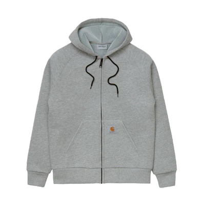 Carhartt WIP FW21 Solid Logo Zip-Up Hoodie Jacket Grey Mens I018044-0GK-XX