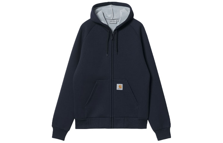 Carhartt WIP FW21 Solid Logo Zip-Up Hoodie Jacket Navy Blue () I018044-0GM-XX