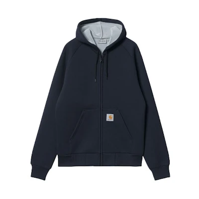 Carhartt WIP FW21 Solid Logo Zip-Up Hoodie Jacket Navy Blue () I018044-0GM-XX