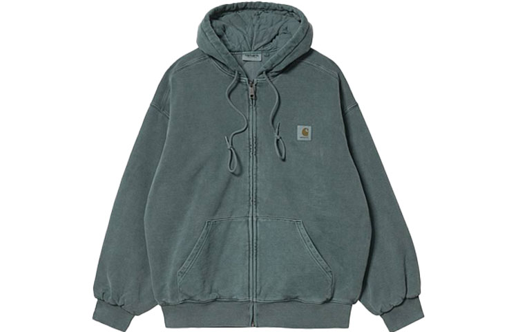 Carhartt WIP FW21 Washed Zip Hoodie Jacket Blue Gray () I029524-0ER-XX