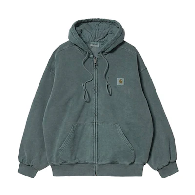 Carhartt WIP FW21 Washed Zip Hoodie Jacket Blue Gray () I029524-0ER-XX