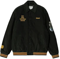Carhartt WIP FW22 Black Embroidered Letter Button-Up Jacket. I030819-0ZH-XX Carhartt WIP FW22 Black Embroidered Letter Button-Up Jacket. I030819-0ZH-XX