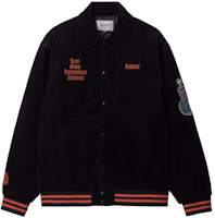 Carhartt WIP FW22 Black Embroidered Letter Button-Up Jacket I030819-18F-XX Carhartt WIP FW22 Black Embroidered Letter Button-Up Jacket I030819-18F-XX