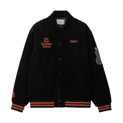 Carhartt WIP FW22 Black Embroidered Letter Button-Up Jacket I030819-18F-XX