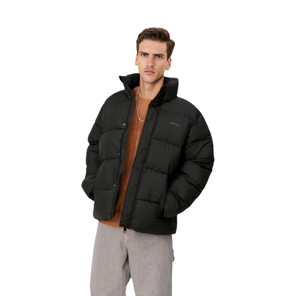 Carhartt WIP FW22  Black Logo Print Stand Collar Down Jacket. I030822-00E-XX 圖 5