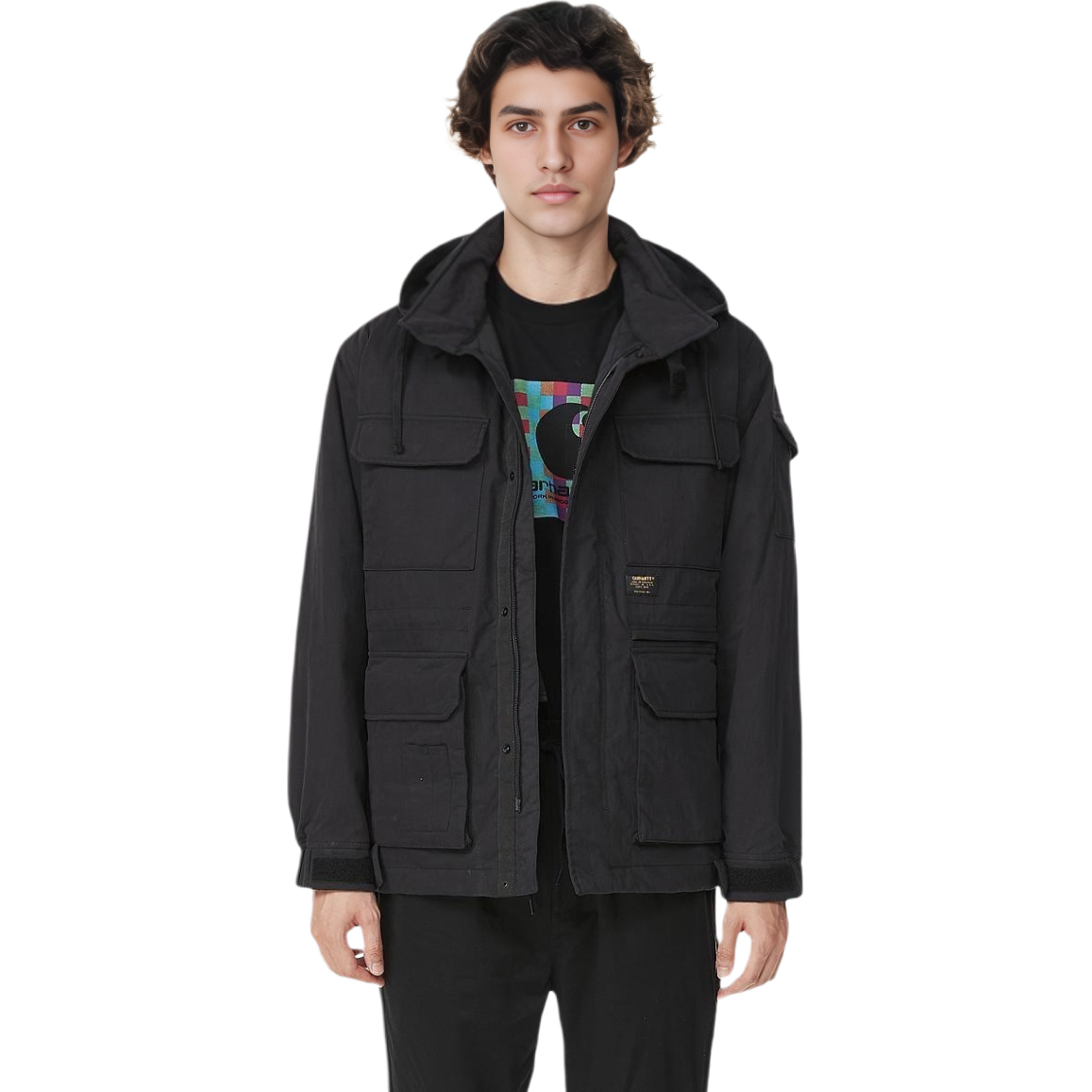 Carhartt WIP FW22  Black Solid Casual Hoodie Jacket. CHXJKA222015 圖 4