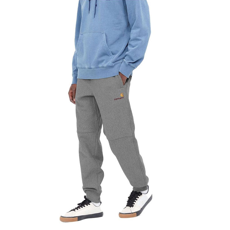 Shop Carhartt WIP FW22 Seluar Jogger Sweatpants Kelabu Logo Sulaman. I027042-ZM-XX