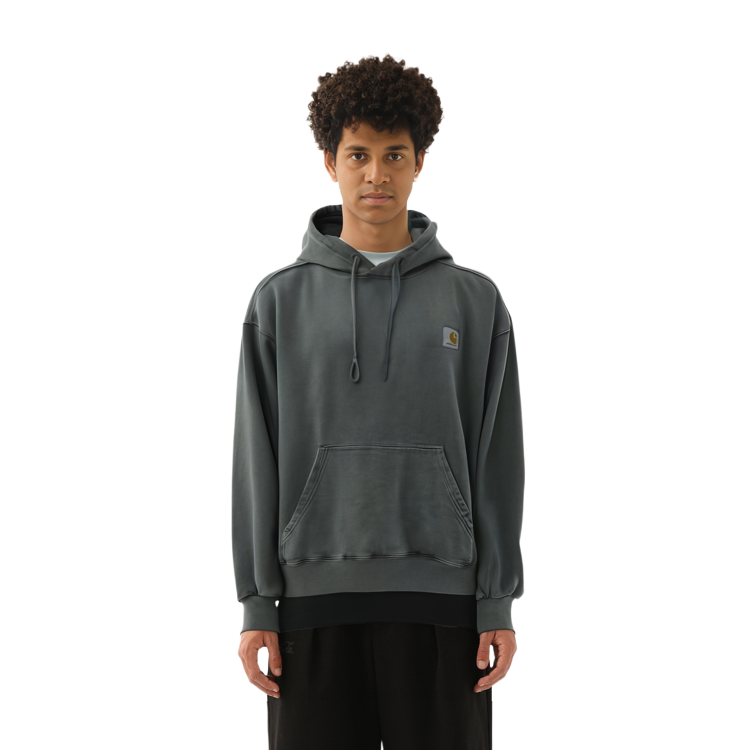 Shop Carhartt WIP FW22  Grey Solid Color Pullover Hoodie. I029523-SOT