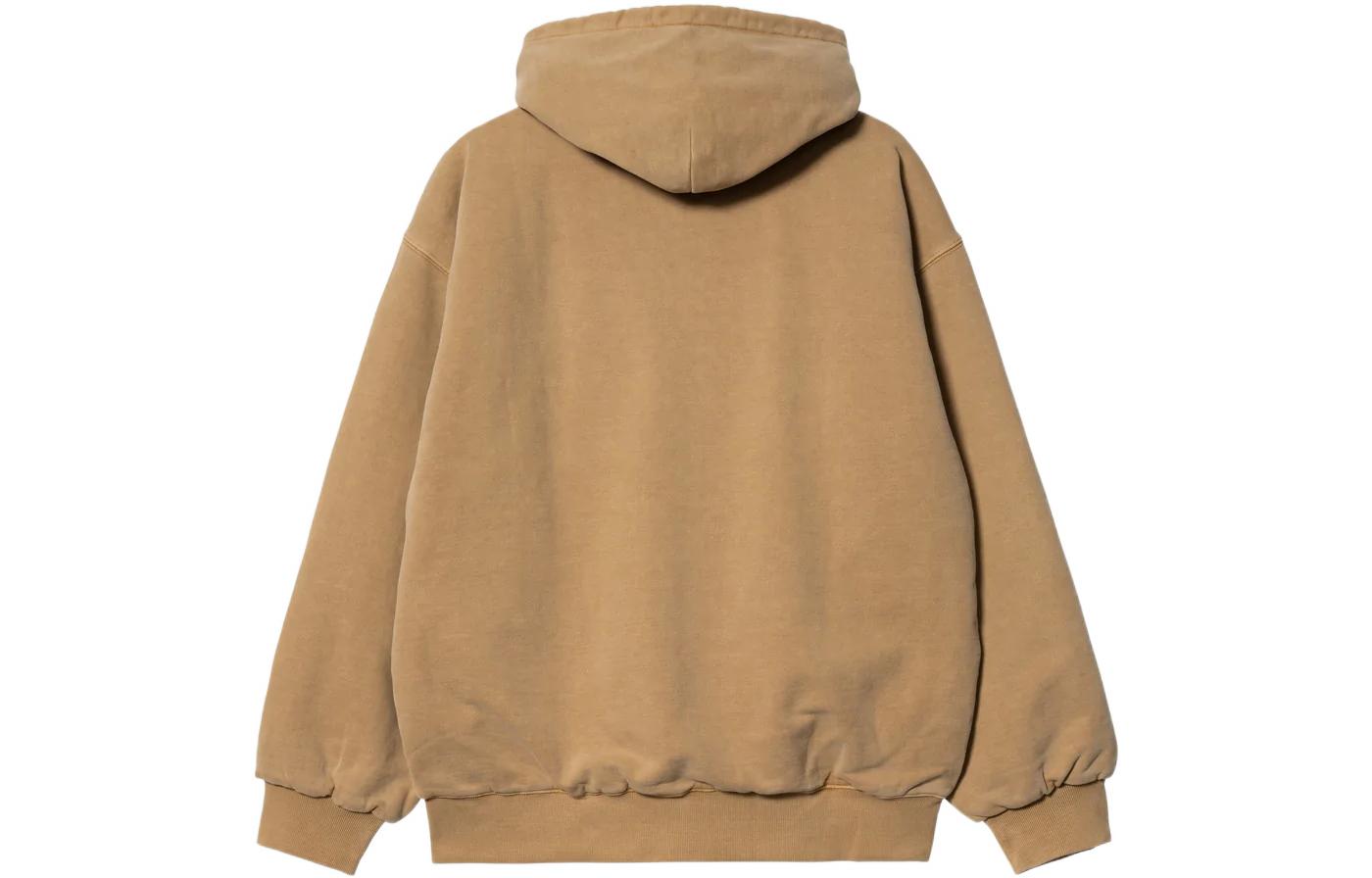 Carhartt WIP FW22  Light Brown Logo Patch Zip-Up Hoodie Jacket. I029524-07E-GD 圖 3