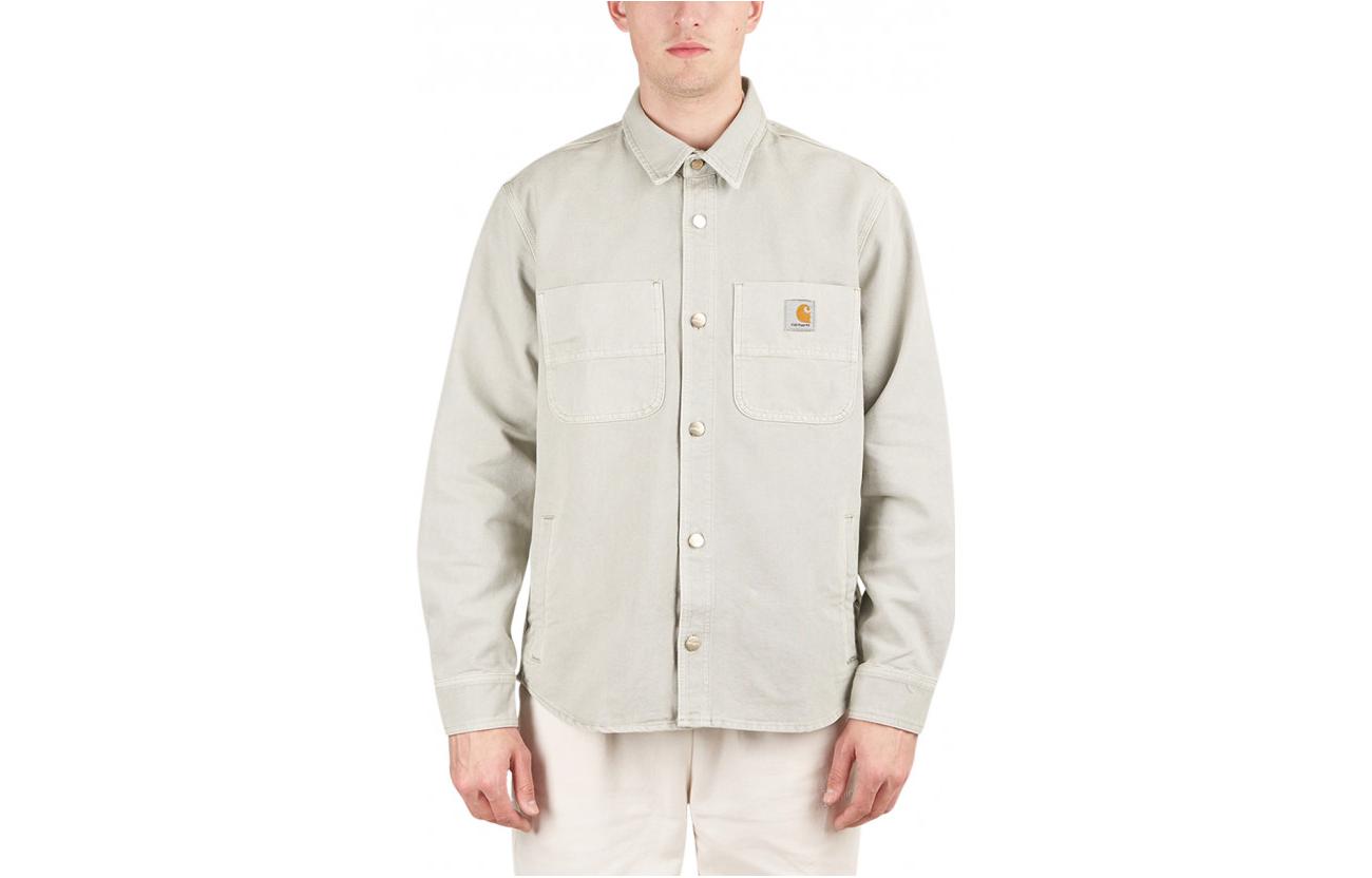 Carhartt WIP FW22  Light Green Button-Up Shirt Jacket with Logo Patch. I028662-0EY-WF 圖 2