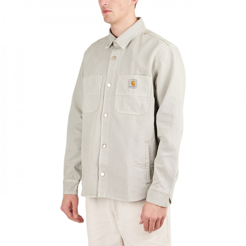 Carhartt WIP FW22  Light Green Button-Up Shirt Jacket with Logo Patch. I028662-0EY-WF 圖 5