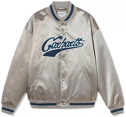 Carhartt WIP FW22 徽標拼接灰色棒球外套 長袖 CHXJKA222044J-119470 Buy Carhartt WIP FW22 徽標拼接灰色棒球外套 長袖 CHXJKA222044J-119470