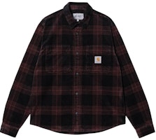 Carhartt WIP FW22 Plaid Long Sleeve Shirt Dark Red I030788-12N-XX Carhartt WIP FW22 Plaid Long Sleeve Shirt Dark Red I030788-12N-XX