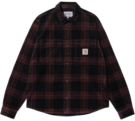 Carhartt WIP FW22 Plaid Long Sleeve Shirt Dark Red I030788-12N-XX Order Carhartt WIP FW22 Plaid Long Sleeve Shirt Dark Red I030788-12N-XX