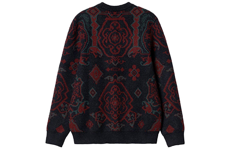 Lookbook Carhartt WIP FW22  Red V-Neck Jacquard Knit Sweater. I030849-17P-XX