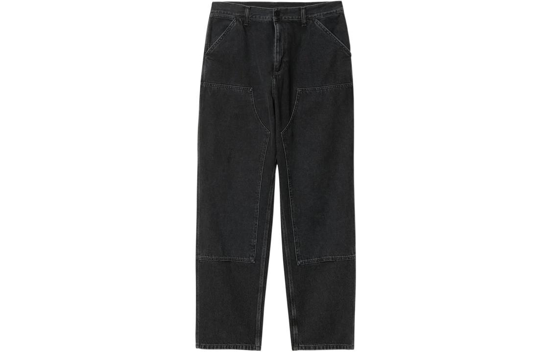 Carhartt WIP FW22  Washed Mid-Rise Loose Straight Jeans - Black I030463-89-06