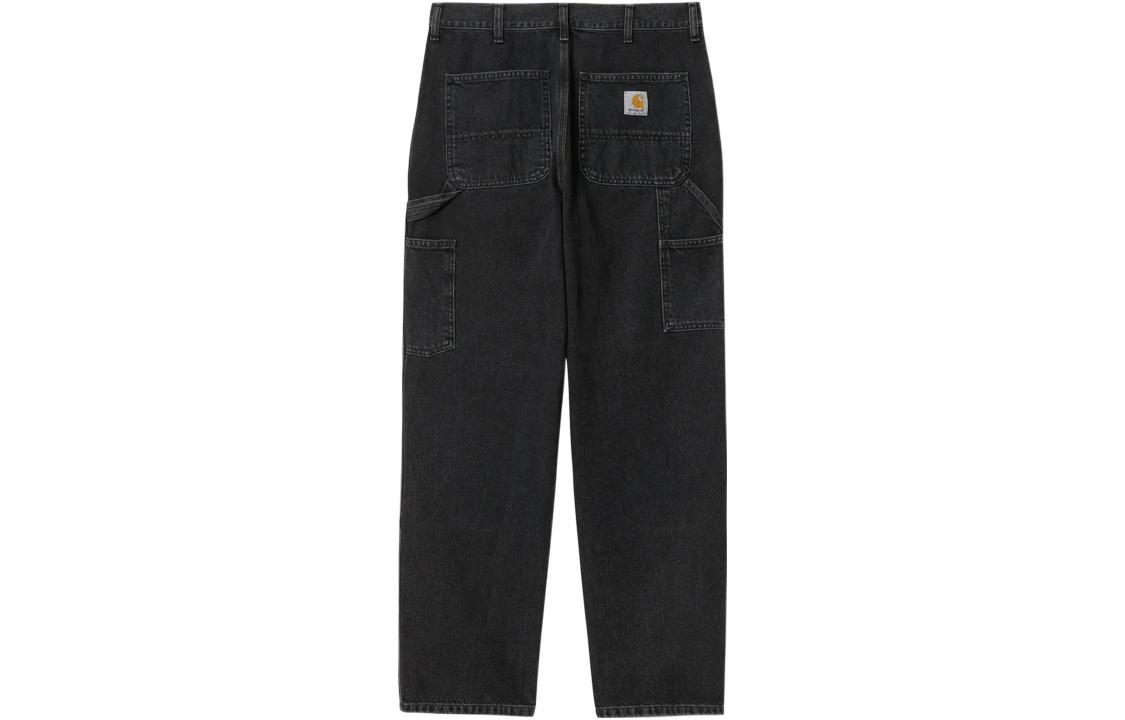 Lookbook カーハート WIP FW22 ウォッシュド ミッドライズ ルーズ ストレートジーンズ - ブラック I030463-89-06