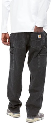 カーハート WIP FW22 ウォッシュド ミッドライズ ルーズ ストレートジーンズ - ブラック I030463-89-06 Details for カーハート WIP FW22 ウォッシュド ミッドライズ ルーズ ストレートジーンズ - ブラック I030463-89-06