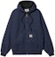 Buy Carhartt WIP FW22 Active Jacket Blue Hooded Zip-Up Casual Logo Patch I027360-0WJ-3K