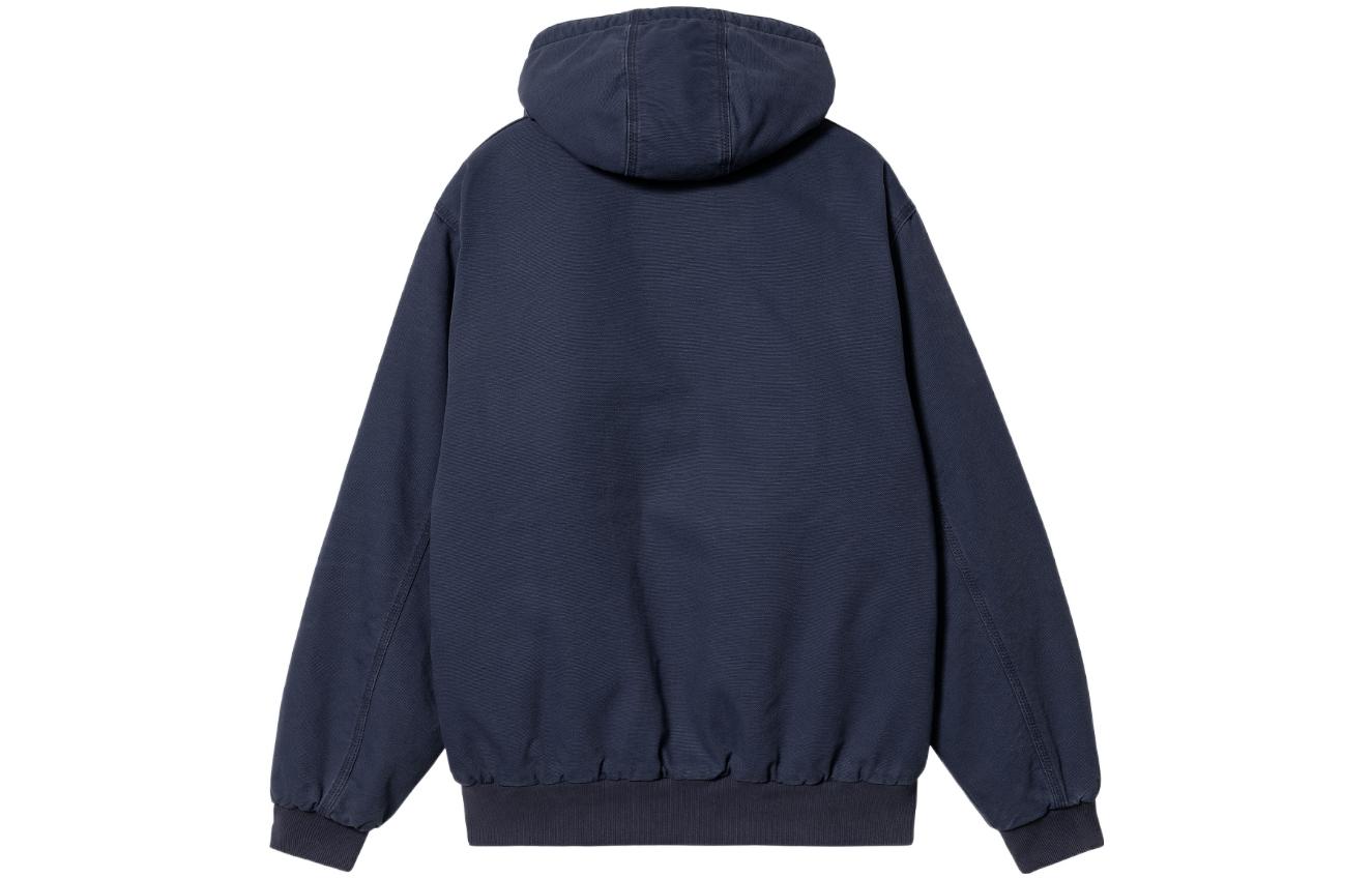 Lookbook Carhartt WIP FW22 Jaket Aktif Biru Berhud Zip-Up Kasual Patch Logo. I027360-0WJ-3K