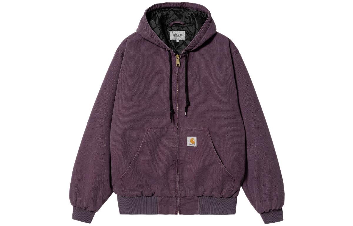 Carhartt WIP FW22 Active Jacket Purple Hooded Zip-Up Sweatshirt Classic Style I027360-0W8-3K
