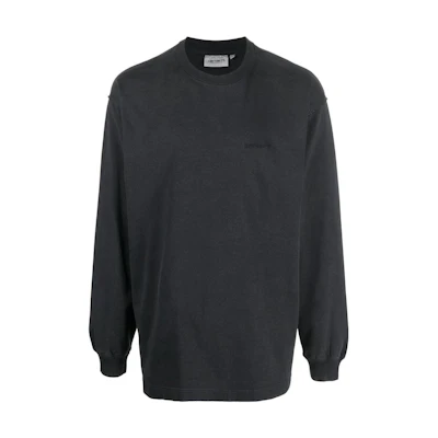 Carhartt WIP FW22 Black Crewneck Sweatshirt with Embroidered Logo for Men I03067089FQ