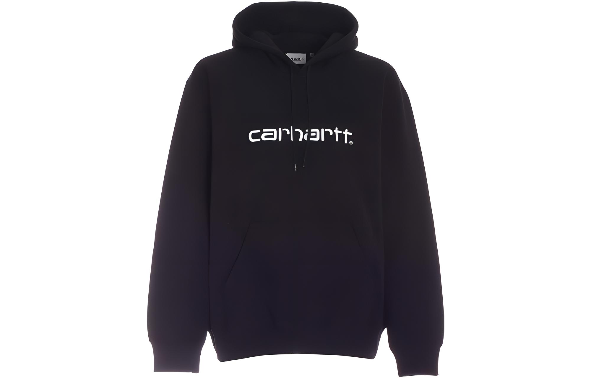 Carhartt WIP FW22 Black Hoodie with Logo Print I0302300D2XXBLACK