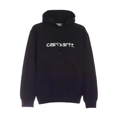 Carhartt WIP FW22 Black Hoodie with Logo Print I0302300D2XXBLACK