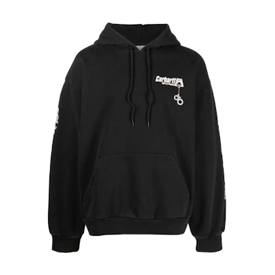Carhartt WIP FW22 Black Hoodie with Solid Color and Front Logo Print for Men I0299520D2