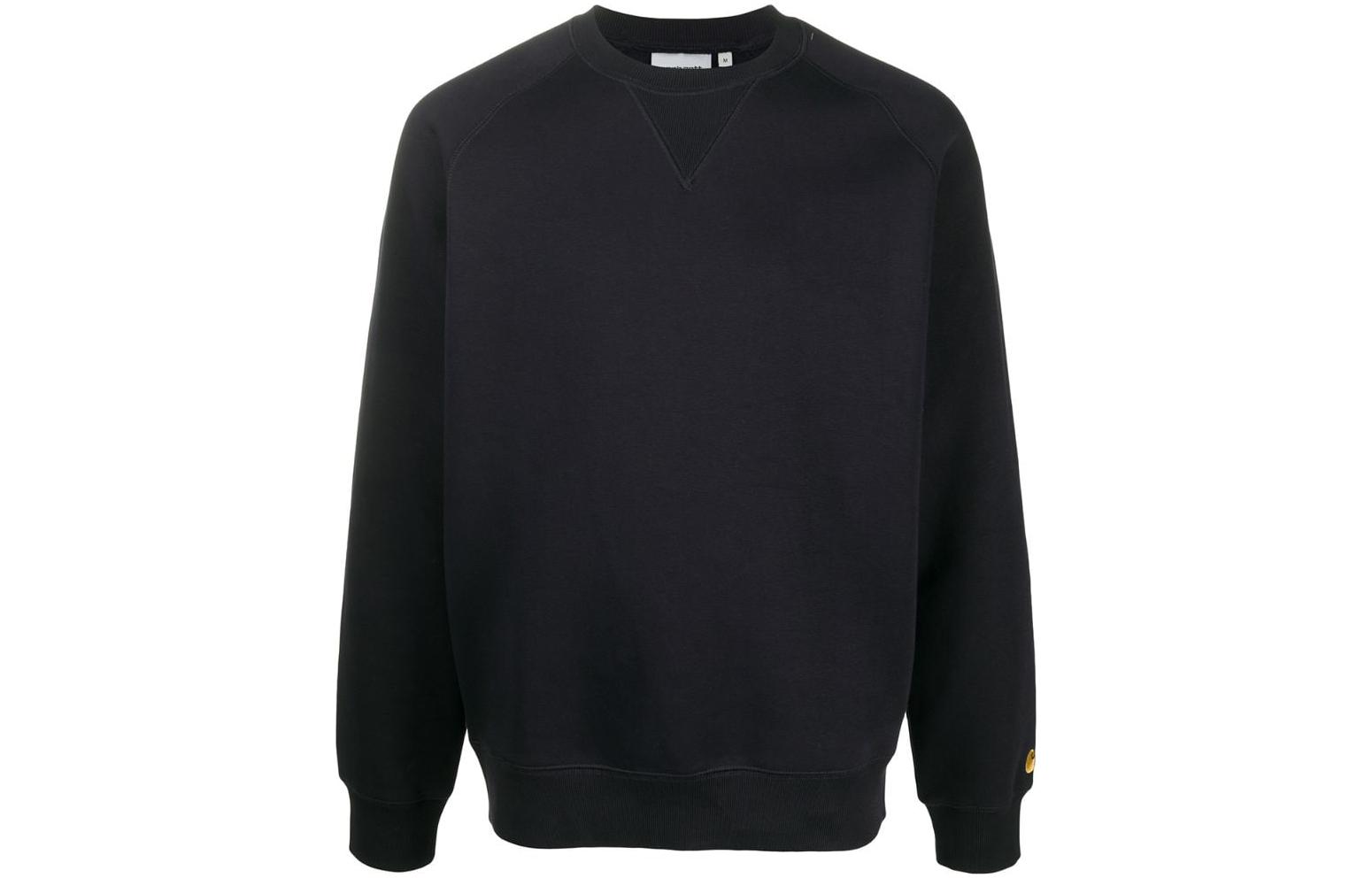 Carhartt WIP FW22 Black Long-Sleeve Logo Embroidered Crewneck Sweatshirt I0263831C90