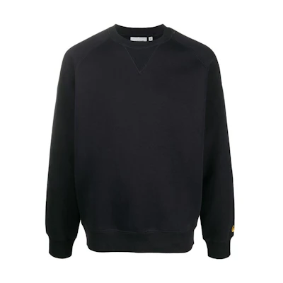 Carhartt WIP FW22 Black Long-Sleeve Logo Embroidered Crewneck Sweatshirt I0263831C90