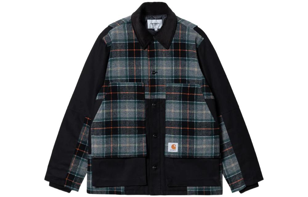 Carhartt WIP FW22 Black Plaid Slim Fit Long Sleeve Jacket I029456-0ZF-XX
