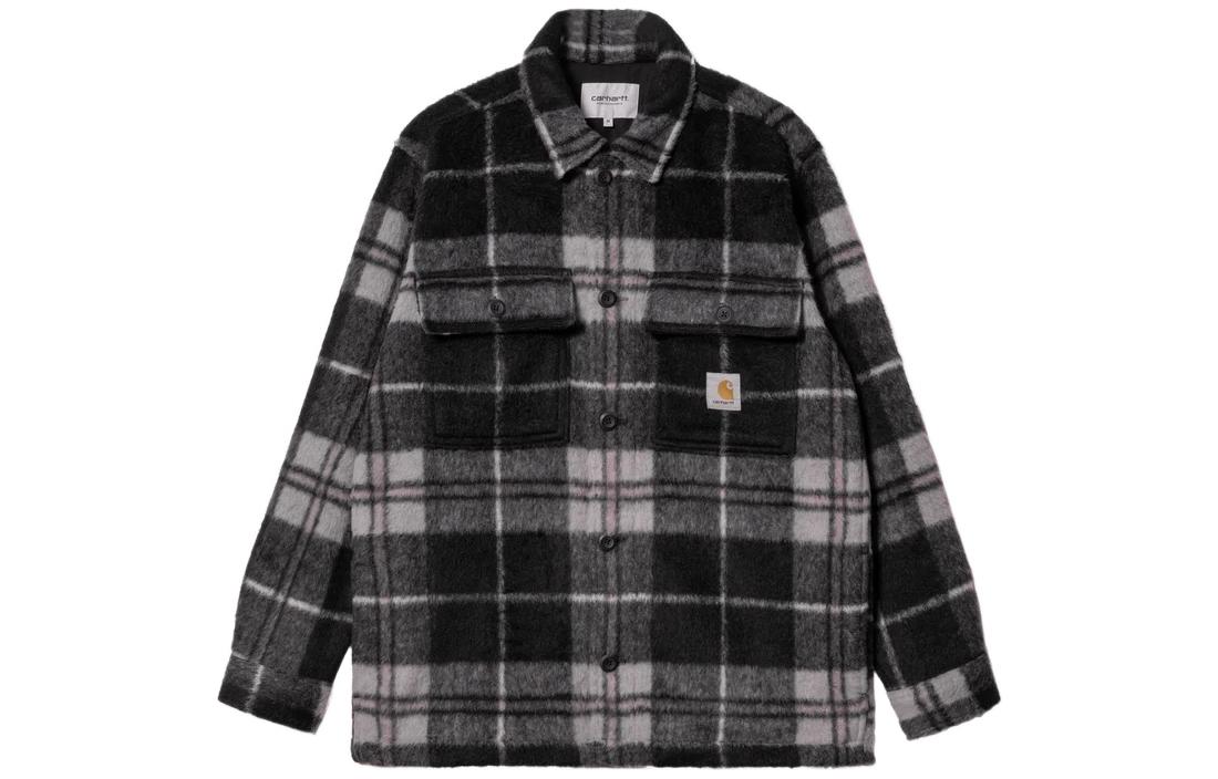 Carhartt WIP FW22 Black Plaid Stripe Collar Button-Up Shirt Jacket I030790-18W-XX