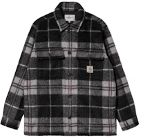 Carhartt WIP FW22 Black Plaid Stripe Collar Button-Up Shirt Jacket I030790-18W-XX Carhartt WIP FW22 Black Plaid Stripe Collar Button-Up Shirt Jacket I030790-18W-XX
