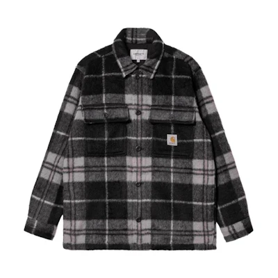Carhartt WIP FW22 Black Plaid Stripe Collar Button-Up Shirt Jacket I030790-18W-XX
