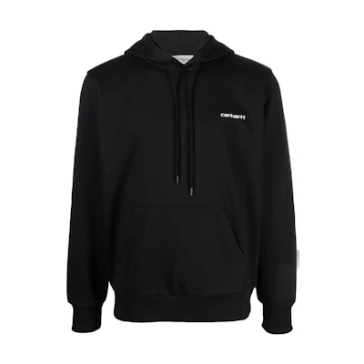 Carhartt WIP FW22 Black Plain Logo Embroidered Hoodie for Men I02893703XXBLACK