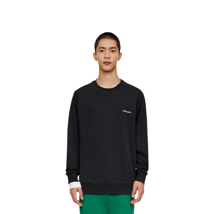 Sizing Carhartt WIP 2022秋冬款黑色字母印花连帽衫 I031242-0D2-XX