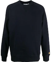 Carhartt WIP FW22 Black Solid Crewneck Pullover Sweatshirt Long Sleeve I026383DARK Carhartt WIP FW22 Black Solid Crewneck Pullover Sweatshirt Long Sleeve I026383DARK