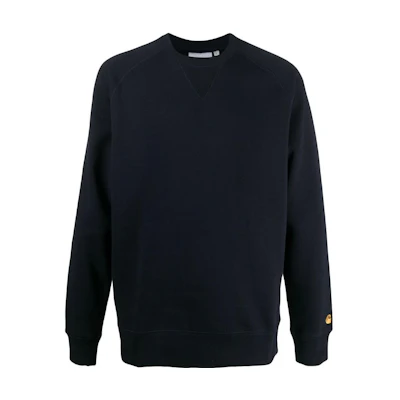 Carhartt WIP FW22 Black Solid Crewneck Pullover Sweatshirt Long Sleeve I026383DARK