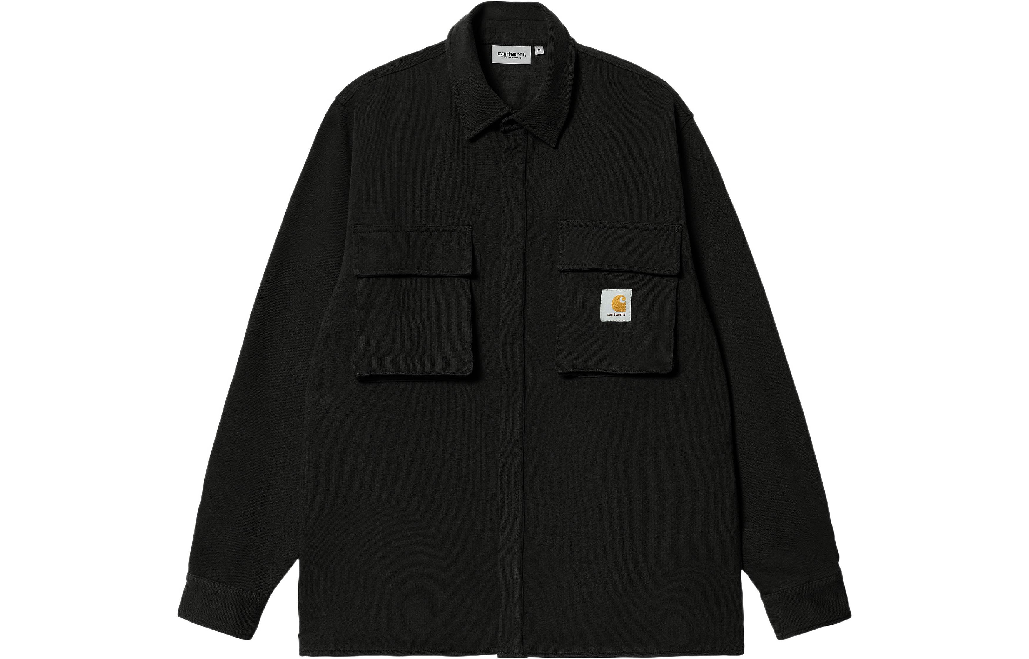 Carhartt WIP FW22 Black Solid Long-Sleeve Shirt Jacket for Men I030920-89-06
