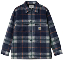 Carhartt WIP FW22 Blue Plaid Shirt Jacket with Dual Chest Pockets I030790-18U-XX Carhartt WIP FW22 Blue Plaid Shirt Jacket with Dual Chest Pockets I030790-18U-XX