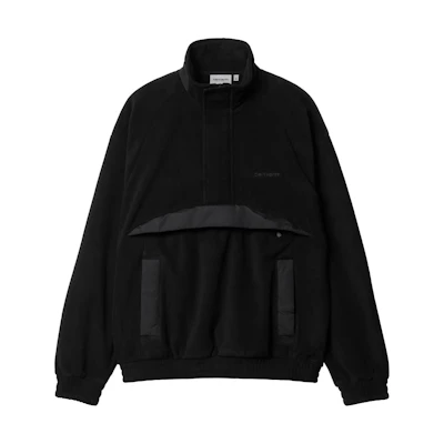 Carhartt WIP FW22 Brody Black Half-Zip Sweatshirt with Embroidered Logo I030926-89-XX