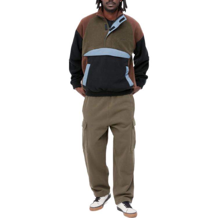 Shop Carhartt WIP FW22 Brody Half-Zip Pullover Sweatshirt Hitam/Coklat Pria. I030926-15B-XX