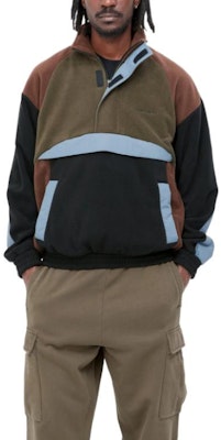 Carhartt WIP FW22 Brody Half-Zip Pullover Sweatshirt Hitam/Coklat Pria. I030926-15B-XX Purchase Carhartt WIP FW22 Brody Half-Zip Pullover Sweatshirt Hitam/Coklat Pria. I030926-15B-XX