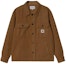 Buy Carhartt WIP FW22 Brown Shirt Jacket with Dual Chest Pockets. I030792-HZ-XX