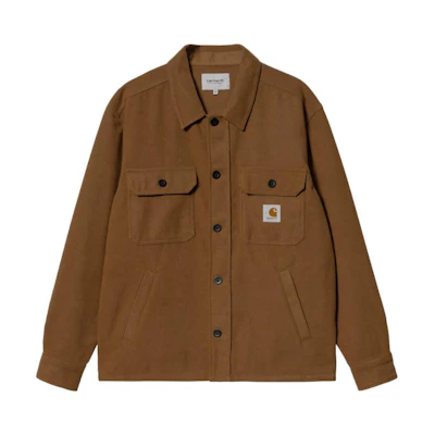 Carhartt WIP FW22 Brown Shirt Jacket with Dual Chest Pockets. I030792-HZ-XX