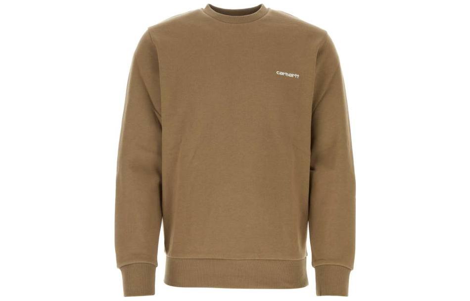 Carhartt WIP FW22 Brown Crewneck Pullover Sweatshirt with Logo Print (Men) I031242-1GM-XX