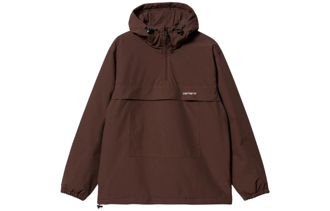 Order Carhartt WIP FW22 Jaket Waterproof Half-Zip Logo Coklat Pullover I030820-12D-XX