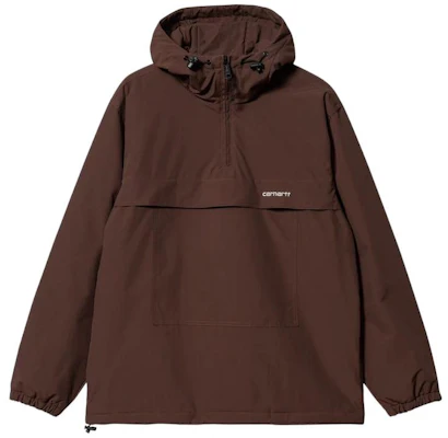 Carhartt WIP FW22 Jaket Waterproof Half-Zip Logo Coklat Pullover I030820-12D-XX Order Carhartt WIP FW22 Jaket Waterproof Half-Zip Logo Coklat Pullover I030820-12D-XX