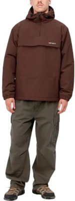 Carhartt WIP FW22 Jaket Waterproof Half-Zip Logo Coklat Pullover I030820-12D-XX Shop Carhartt WIP FW22 Jaket Waterproof Half-Zip Logo Coklat Pullover I030820-12D-XX